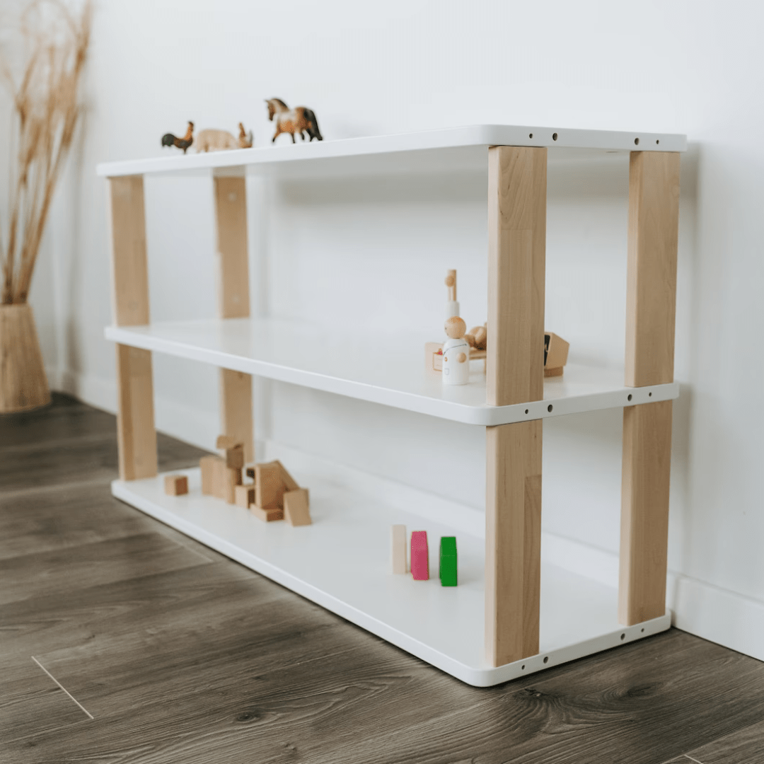Create Your Own Montessori Storage Unit - White and Natural - Kids