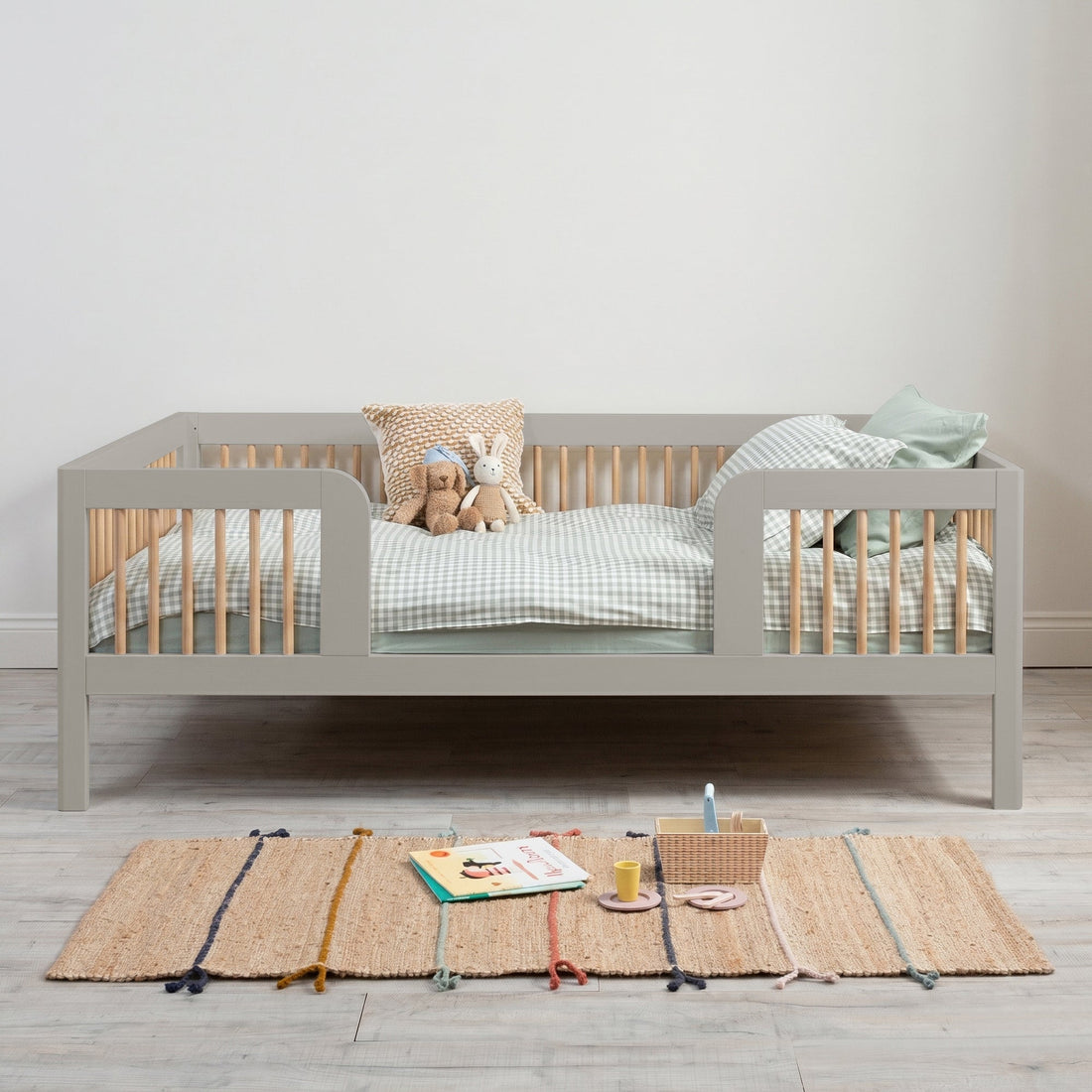 Best eco-friendly kids bedroom paint and finishes for UK homes 2026 - Roomix Transition Toddler Bed Oak Spindle