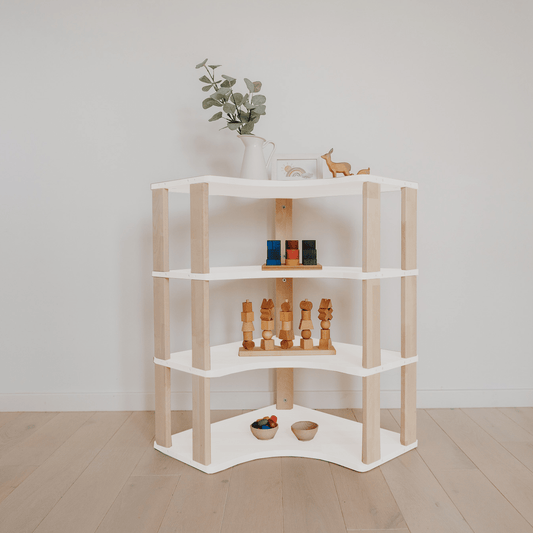 Corner Shelves: Four Shelves White -