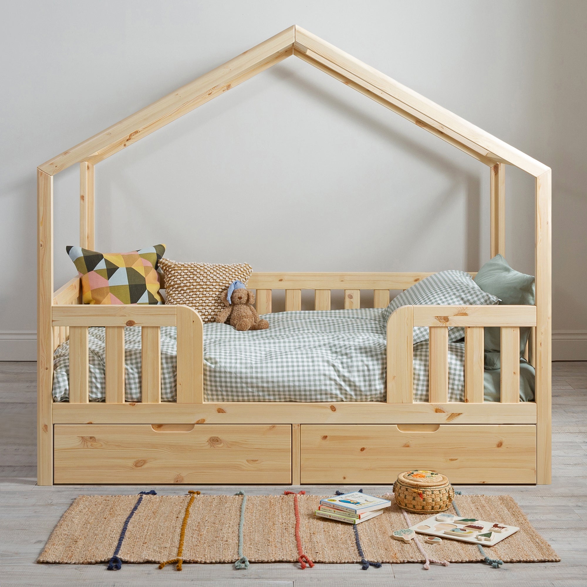 Roomix Transition Elevated House Bed Natural - Roomix Beds